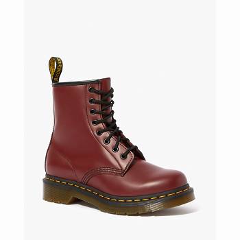 Dr Martens Női 1460 Smooth Bőr Lace Up Bakancs Bordó